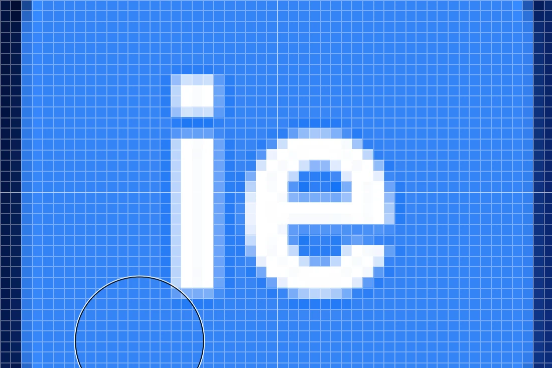 The pixel grid at 64×64 with the round brush cursor over the artwork